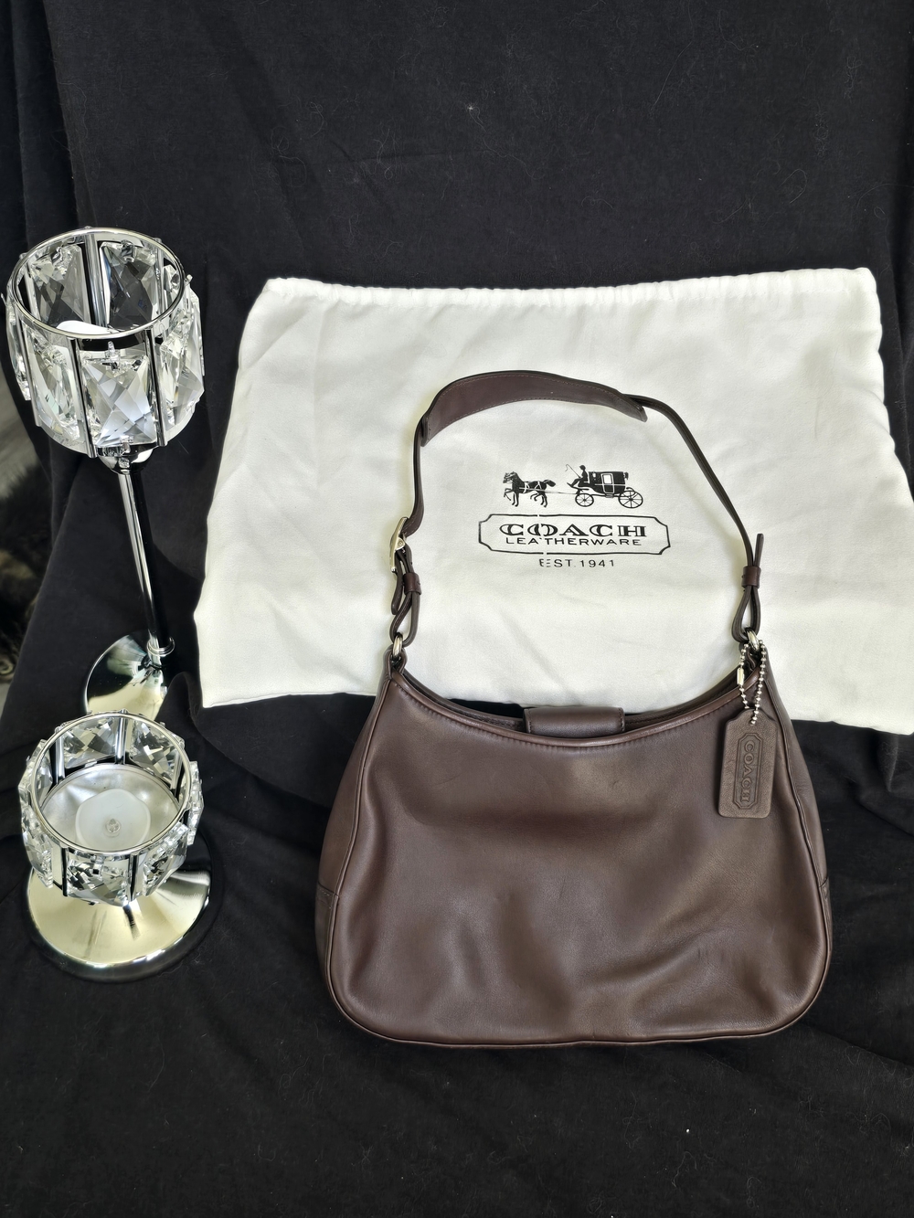 Vintage Coach Brown Leather Girlie Hobo Shoulder Bag Brand New
